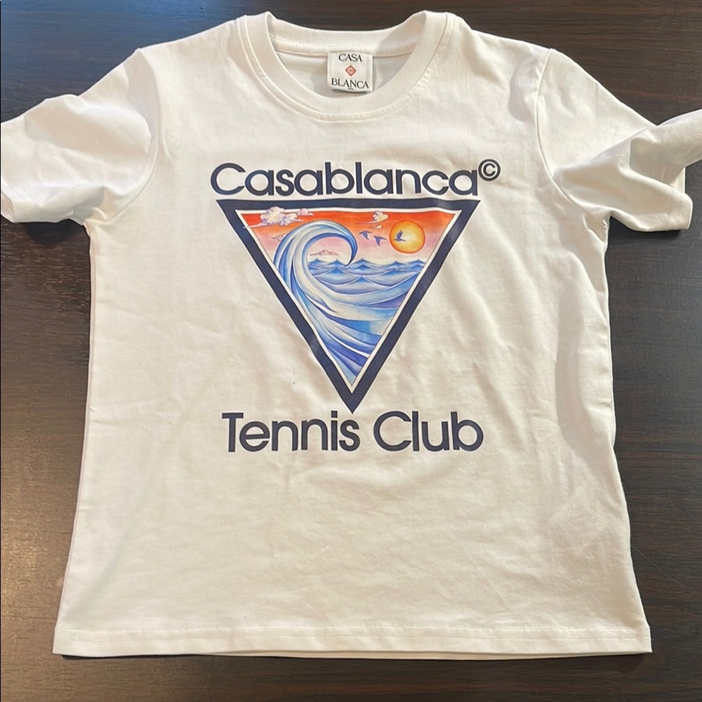 Casablanca White Short Sleeve Tennis Tee